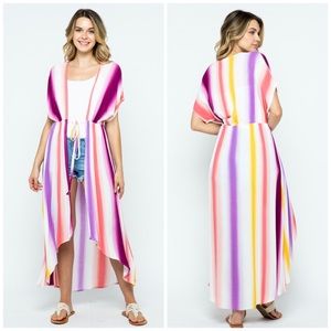 Striped kimono cardigan